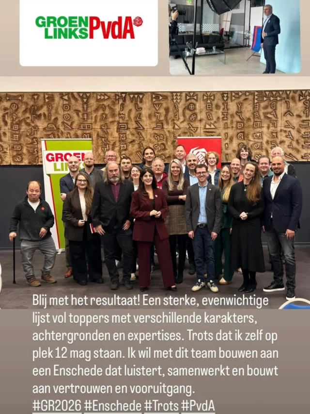 Blij met het resultaat! Een sterke, evenwichtige lijst vol toppers met verschillende karakters, achtergronden en expertises. Trots dat ik zelf op plek 12 mag staan. Ik wil met dit team bouwen aan een Enschede dat luistert, samenwerkt en bouwt aan vertrouwen en vooruitgang.
#GR2026 #Enschede #Trots #PvdA #GroenLinks